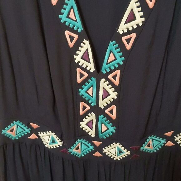 &Other Stories Blue Embroidered Maxi Dress sz 10 - Picture 8 of 13